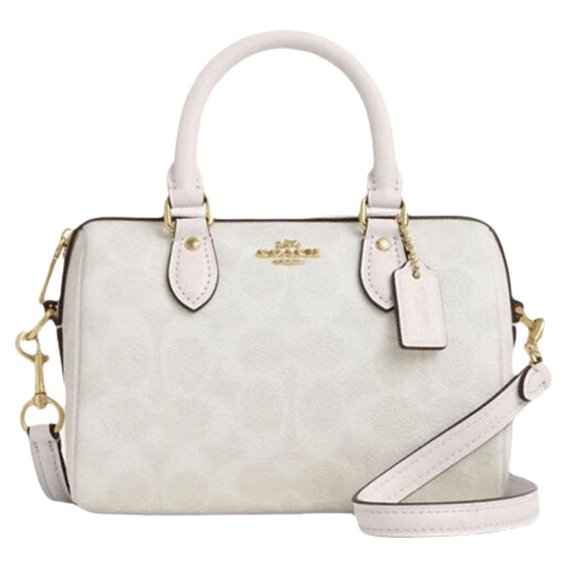 【自营】COACH/蔻驰女MINI ROWAN迷你波士顿包老花手提斜挎包送礼