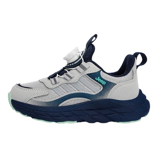 jeep男童鞋夏薄款2026新款女童白鞋春季网面儿童运动鞋透气跑步鞋