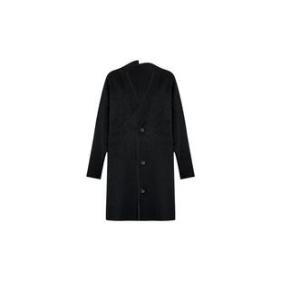 TU女装 V领加厚牦牛绒拉绒外套26年春新款慵懒风简约百搭阔版大衣