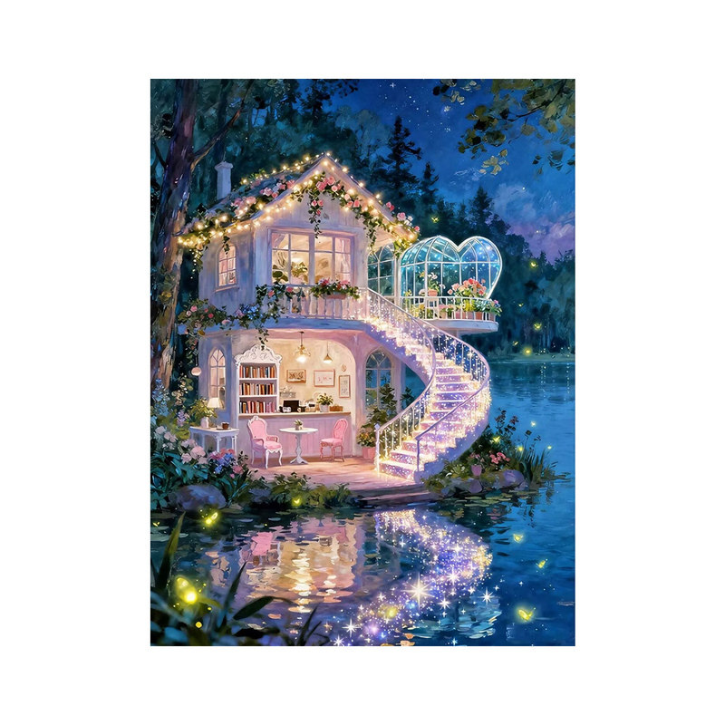 萤光小筑2026新款钻石画风景唯美小屋DIY手工粘贴钻画十字绣线绣