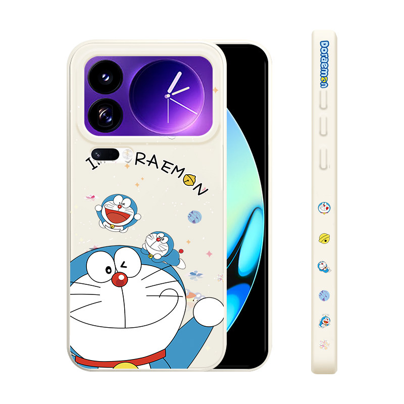 适用小米18Pro手机壳新款小米18ProMax液态硅胶软壳xiaomi镜头全包防摔保护套男女生潮牌卡通时尚外壳蓝胖子