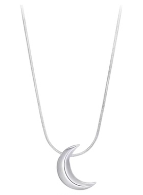 男士简约小众钛钢不掉色月亮吊坠