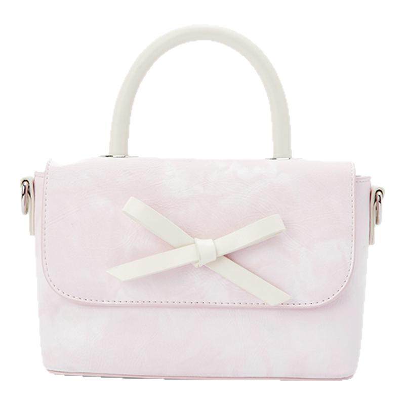 森马包包女小方包蝴蝶结手提包2025新款盒子包百搭通勤斜挎包学生