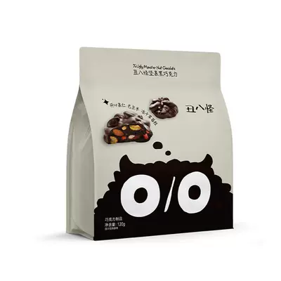 丑八怪坚果巧克力120g*2袋纯可可脂黑巧牛奶巧巴旦木开心果零食