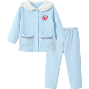 【清仓】优贝宜女童家居服加绒宝宝儿童睡衣春秋季男童摇粒绒衣服