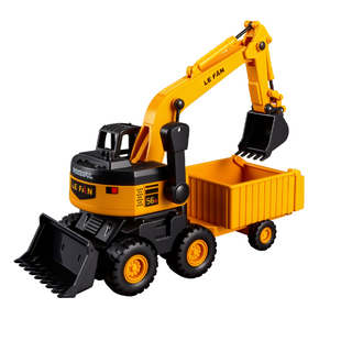 挖掘机儿童挖机工程车玩具男孩宝宝多功能三合一翻斗拖车铲车挖土