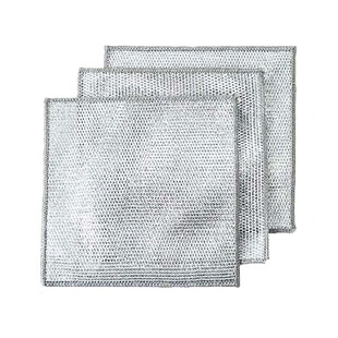 双层钢丝洗碗布抹布不沾油厨房专用洗碗刷锅银丝布钢丝球清洁布