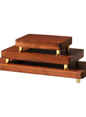 黑胡桃木底座摆件花丝工艺品花瓶佛像铜器奇石新中式木质实木底座