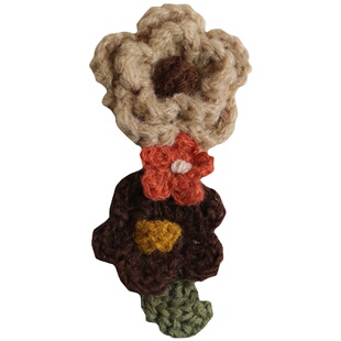 手工毛线花朵发夹2023秋新 初见沫森女系文艺小清新可爱发夹边夹