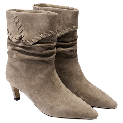 fed法式短靴冬季新款女靴尖头时装靴气质堆堆靴女款S1025-YAB207