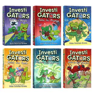 InvestiGators 6册 鳄鱼侦探英文原版漫画书 鳄鱼侦查员全彩平装爆笑漫画故事书 中小学课外阅读桥梁章节书推理 搭dogman 狗狗侦探