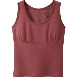 三枪保暖背心女款暖绒棉加绒加厚磨毛修身打底无袖2025冬保暖内衣