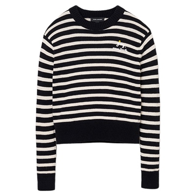 【季末折扣】MARC JACOBS/莫杰 MJ 羊毛条纹休闲时尚圆领毛衣上衣
