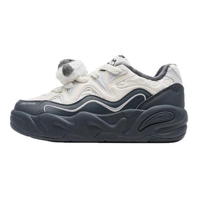 特步女鞋蛋卷鞋2025冬款加绒保暖