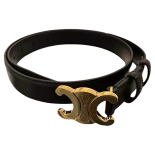 TBA柜版CELIN复古凯旋门腰带真牛皮女士皮带2.5宽度百搭经典裤袋