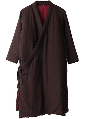 中国风中长款斜襟汉服居士服佛系