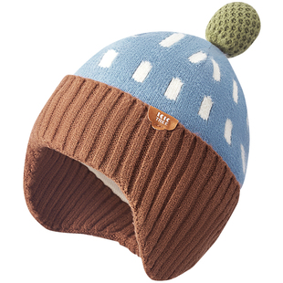 KK树芝芝星球帽儿童帽子男孩女孩宝宝秋冬针织毛线护耳A类抗静电