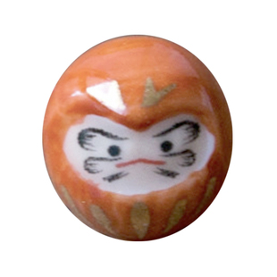 现货 日本京都龙虎作陶土开运招财达摩珠 桌面车载鱼缸盆景摆设