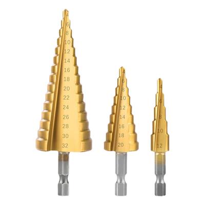 宝塔钻头六角阶梯钻塑料开孔器
