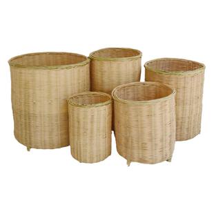 竹编装饰篓竹筐竹篮插花餐厅特色竹灯罩传统复古舞蹈道具篮子花盆