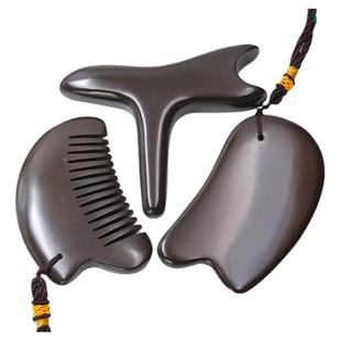 玄黄泗滨砭石刮痧板套装足底点穴棒按摩头疗梳子经络全套全身通用