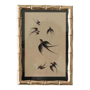 中式相框 全家福相框 6寸照片打印10寸7结婚照摆台轻奢中古风摆件