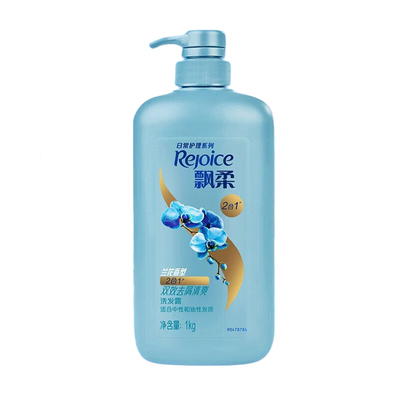 飘柔去屑洗发水双效控油清爽洁顺去头屑1kg家庭装大容量兰花绿茶