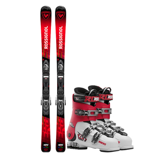 ROSSIGNOL法国金鸡儿童滑雪板双板套装青少年初学滑雪装备滑雪鞋