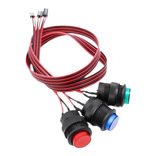 16MM带灯带线电脑开关按钮按键自复位按通点动启动重启键台式机箱