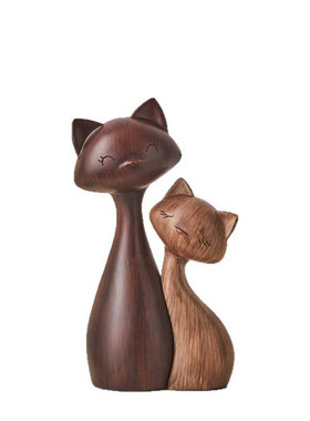 情侣猫咪树脂摆件抽象高级感