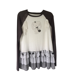 小猫藏星StarryKitty* 冷飲联名蛋糕裙摆长袖T恤*微透才有纸片感