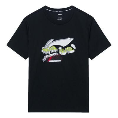 清仓特价李宁羽毛球服短袖文化衫