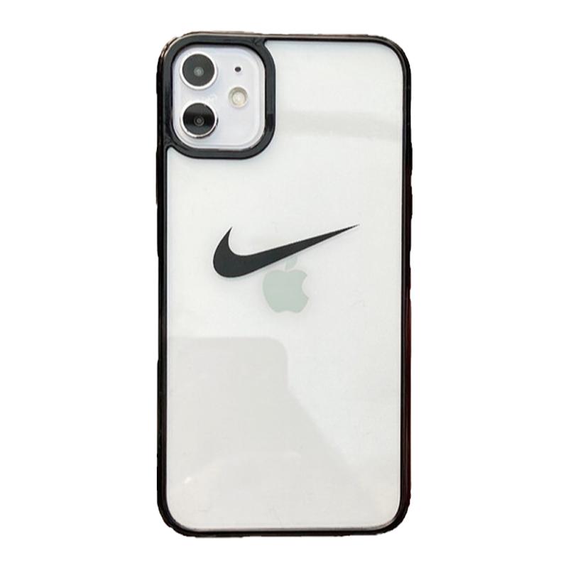 黑边框适用苹果11pro手机壳7nike8plus潮牌12男女xs max/xr透明软勾勾防摔x潮牌TPU软ins保护套