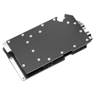 Alphacool ES系列显卡水冷头无光碳纤维侧出兼容5090 FE/6000 Pro