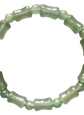 天然东陵玉竹节转运手链情侣款