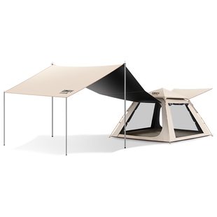 帐篷户外野营过夜速开折叠便携式加厚天幕二合一野外露营装备全套