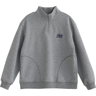 诺诺公主S1N初中生立领灰色卫衣女26年春秋学生运动韩系显瘦上衣