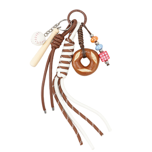 【弥野造物】miu系仿真碱水贝果面包小众包包挂件精致编织绳挂饰