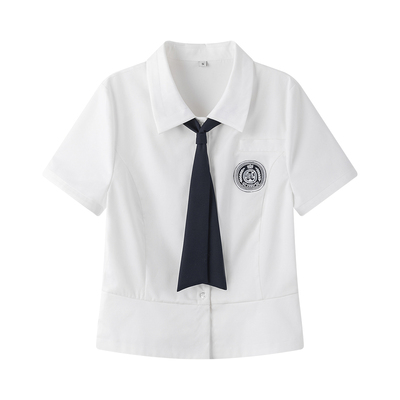 东京岁时记jk学院风白色短袖衬衫