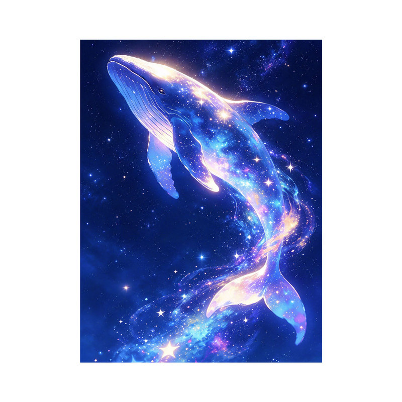 星河鲸鱼5D钻石画十字绣线绣新款客厅卧室梦幻星空手工贴钻装饰画