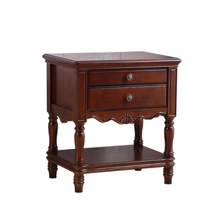 美式乡村实木床头柜客厅沙发简约角几卧室床边收纳储物柜子免安装