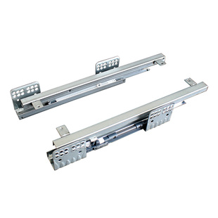 厨房拉篮轨道配件侧装阻尼抽屉拉篮滑轨碗碟篮托底缓冲导轨可调节