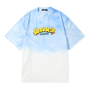 GENANX闪电潮牌夏季T恤潮流休闲印花糖果色男女短袖陈奕恒同款