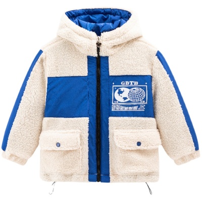 GBTB HOUSE小熊童装2023秋冬款男女童羊羔绒外套中大儿童夹棉加厚