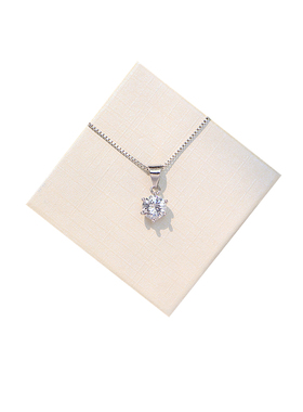 s925单钻锆石女日韩简约吊坠项链