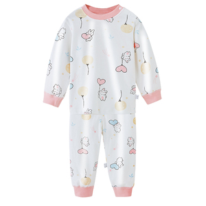 儿童内衣套装纯棉春秋款男女宝宝家居服打底秋衣裤婴儿睡衣服肩扣