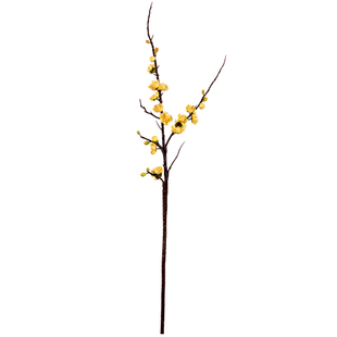 中式插花禅意高仿真黄色腊梅花红桃花梅花干花枝绢花假花桌面装饰