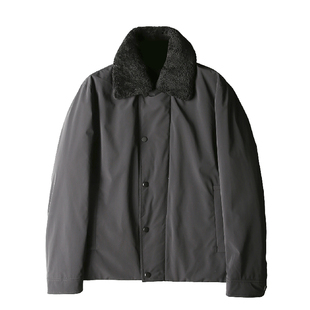 可拆卸羊羔毛领 钻石90白鹅绒 厚款保暖冬季单排扣翻羽绒服外套男