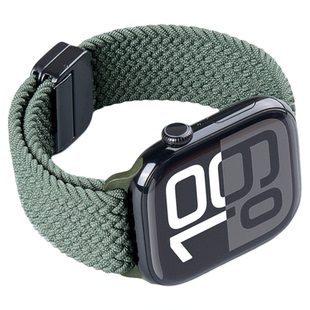 匠戴适用苹果S11手表iWatchs10表带AppleWatch9代磁吸Ultra3/2弹力编织SE尼龙S8运动7透气6男款5高级女腕表带