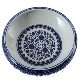 景德镇陶瓷仿古青花瓷盆景盆笔洗金鱼缸水仙多肉大盆水浅瓷器摆件